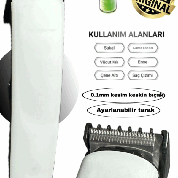 1014 Şarjlı Lazer Öncesi Vücut Tüy Kısaltma Sakal Ense Çizim Tıraş Makinesi