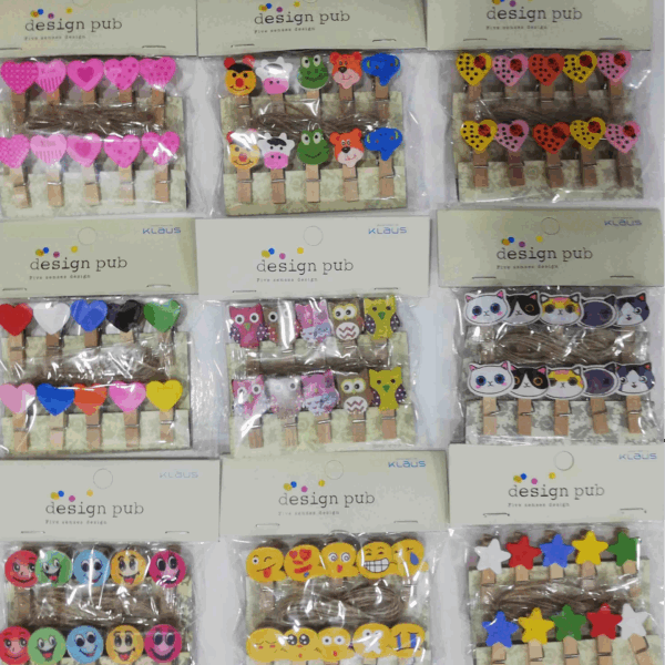 10'lu Şekilli Ahşap Mandallar 3.5cm (10'lu Set-10 Paket)