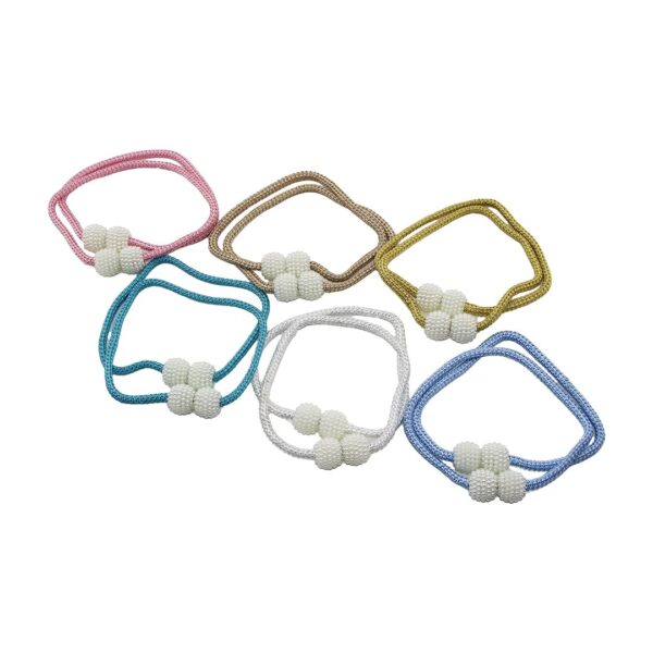 2PCS   BONCUK TOPLU - MIKNATISLI  RENKLİ PERDE İPİ (4767)