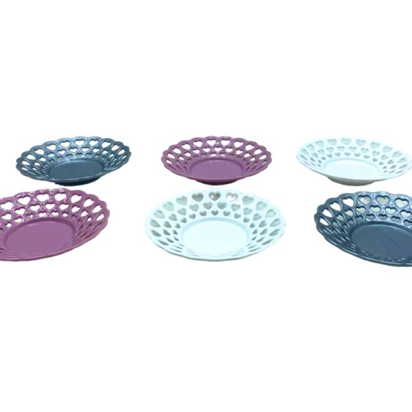 6 PARÇA  RENKLİ PLASTİK ÇAY TABAK (4767)