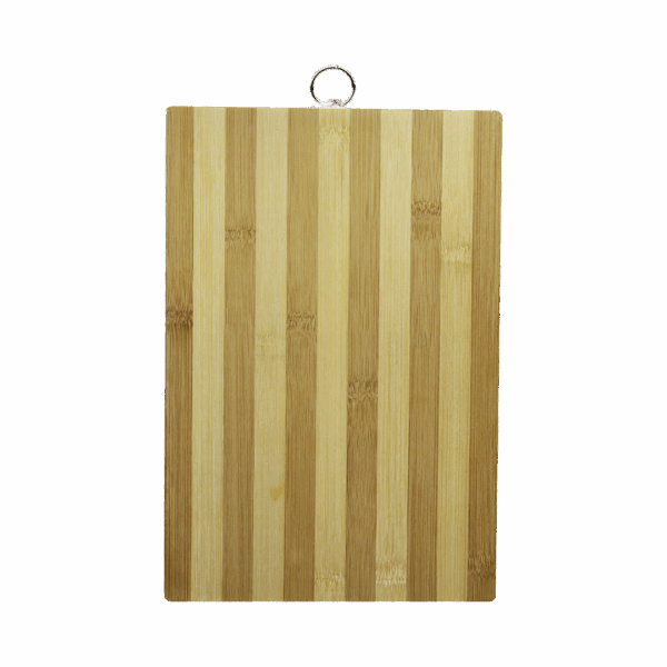 AHŞAP 20X30CM BEYAZ ÇİZGİLİ BAMBU KESİM PANOSU METAL KULPLU (4767)