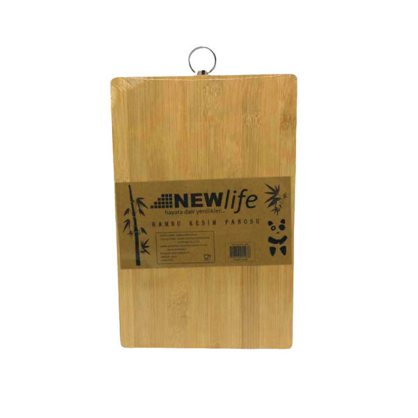 AHŞAP KOYU BAMBU KESİM PANOSU METAL KULPLU 18X28CM (4767)