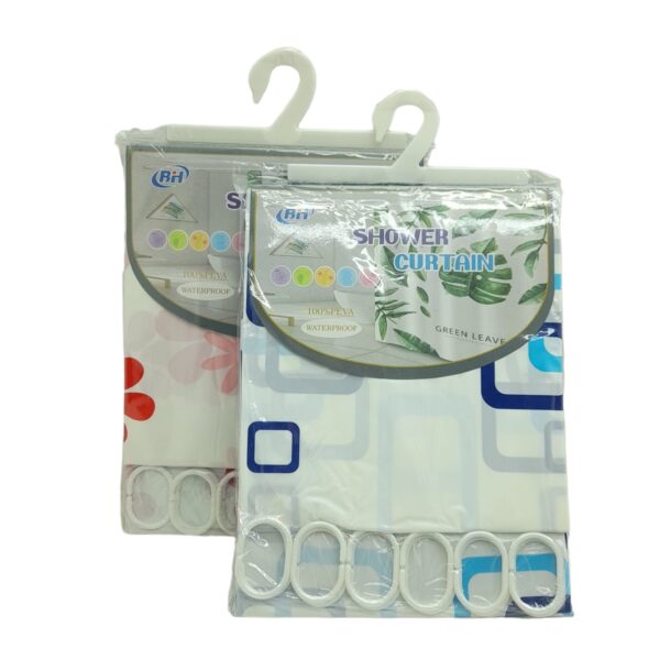 ÇİF KANAT PVC BANYO PERDESİ 2  PARÇA  X 90X180CM - 12 HALKALI (4767)