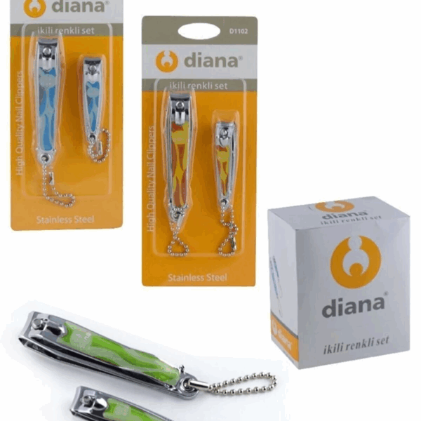Diana 2 Li Renkli Vakumlu Tırnak Makası