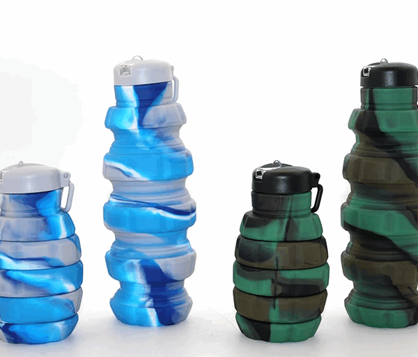 El Bombası Tasarımı Katlanabilir Portatif Silikon Su Şişesi 500 Ml Alk3139