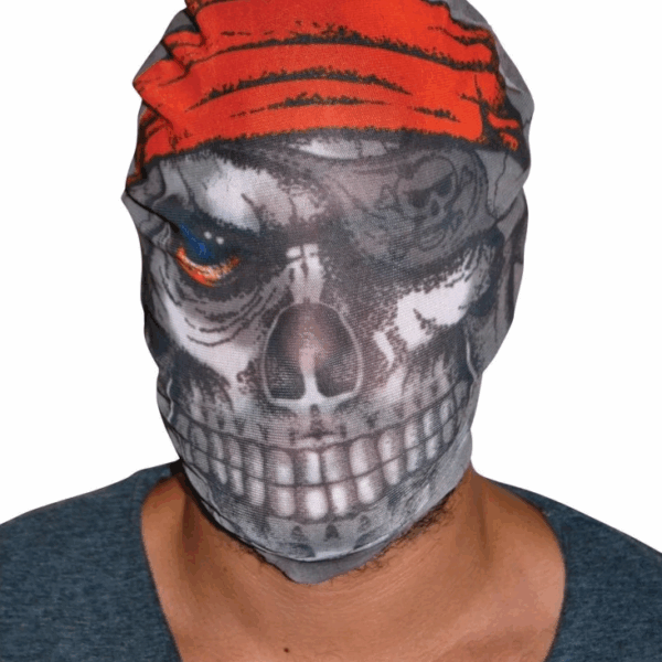 Kafaya Tam Geçmeli Bez Korsan Maskesi - Streç Korku Maskesi - 3d Baskılı Maske Model 4