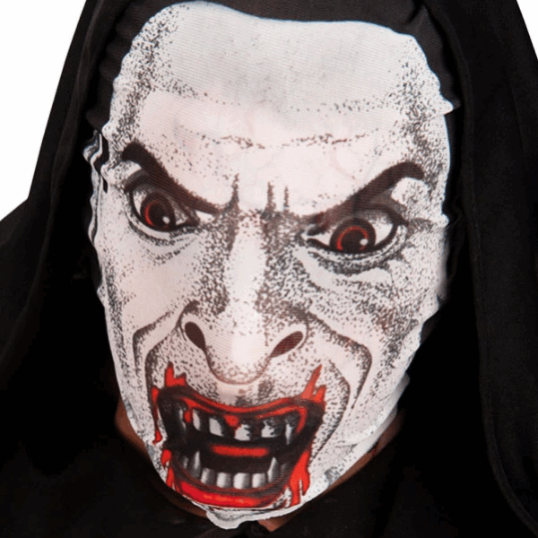 Kafaya Tam Geçmeli Bez Vampir Maskesi - Streç Korku Maskesi - 3d Baskılı Maske Model 2