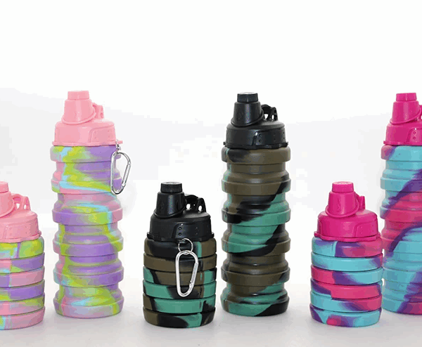 Katlanabilir Portatif Silikon Su Şişesi 500 Ml Alk3141