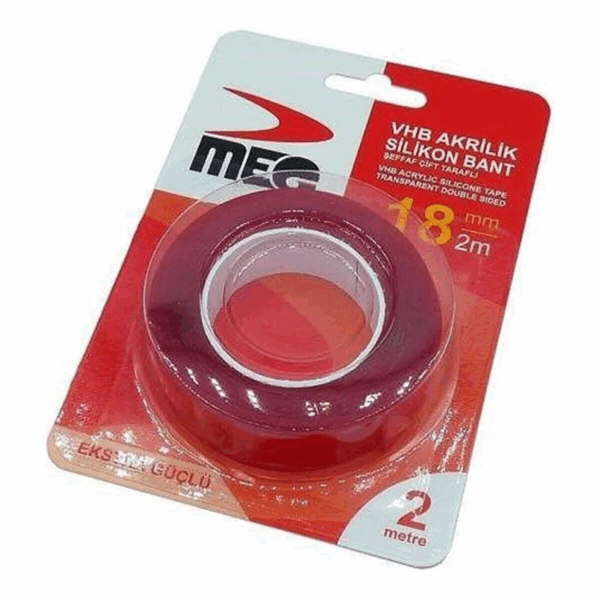 Meg Çift Taraflı Akrilik Silikonize Bant 18 Mm X 2 Metre