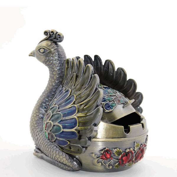 Metal Tavuskuşu Figürü Küllük Alk1663