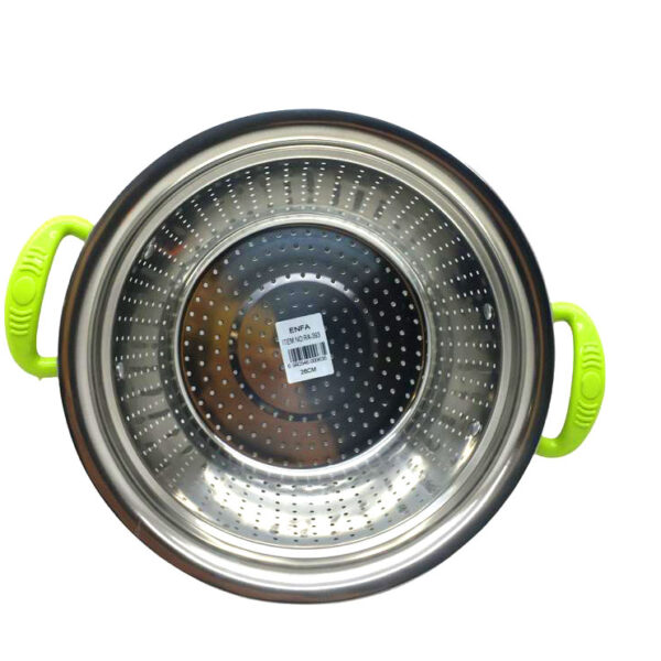 PLASTİK RENKLİ KULP METAL SEPET SÜZGEÇ 26CM. (4767)