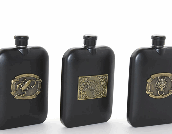 Paslanmaz Çelik Kabartmalı Tekli 6 Oz Matara Alk2666