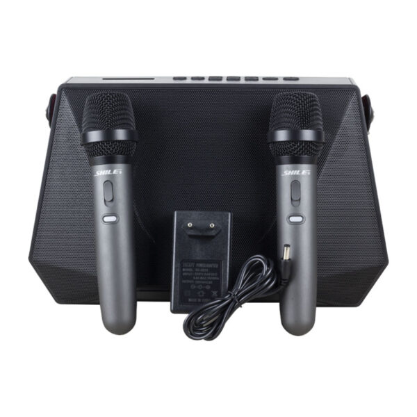 SHILE SL-3A İKİ EL MİKROFONLU KUMANDALI USB/SD/BT PORTATİF HOPARLÖR (4767)