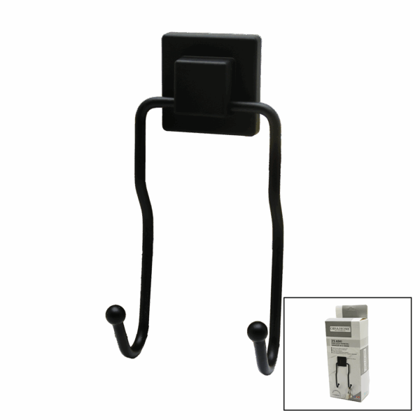 SİYAH - 2Lİ METAL SARKIK ASKI KARE GÜÇLÜ YAPIŞKANLI 8X9X19CM (4767)