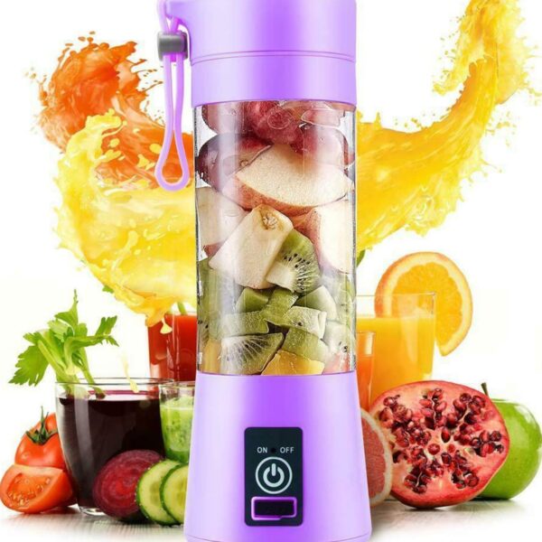 Şarjlı Portatif El Blenderi 380 Ml Usb Kablolu Mor (4767)