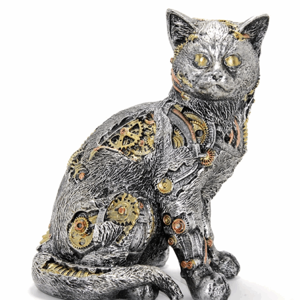 Steampunk Polyester Kedi Figürü Alk2454