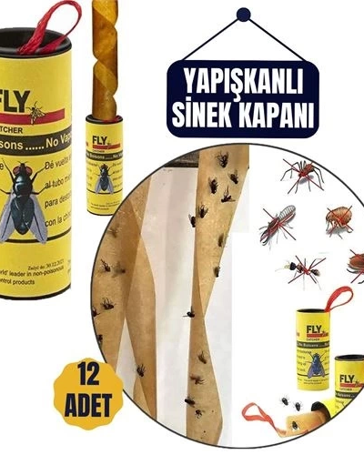 12 Adet Yapışkanlı Sinek Kapanı 74 Cm
