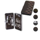 12 Pcs - Gümüş Mani̇kür - Pedi̇kür Seti̇ Renkli̇ Desenli̇ - Cüzdan Modeli̇ Çantali