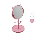 6 İnç - 15cm Yuvarlak - Boynuzlutaki Askilikli Makyaj Aynasi Renkli̇ Plasti̇k Takilik Sepetli̇15cm