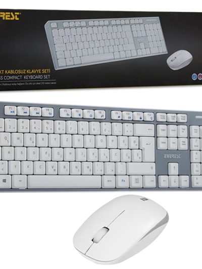 Everest Km-6063 Beyazgri̇ Kablosuz Q Multimedya Klavyemouse Set