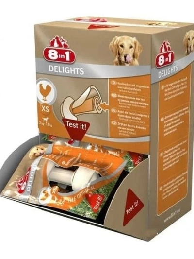 8 In 1 Delights Tavuklu Köpek Ödül Kemiği Xsmall 1 Adet