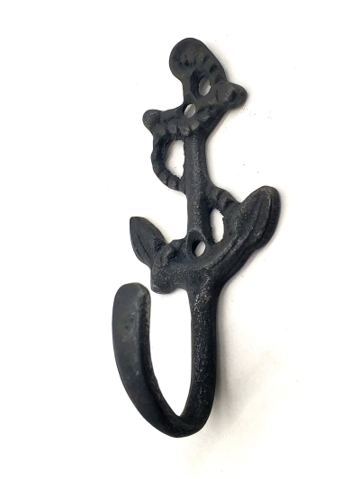 Antika Tarz Dekoratif Pirinç Halatlı, Çapa, Denizci, Gemici Askı - 95x42mm, Oksit