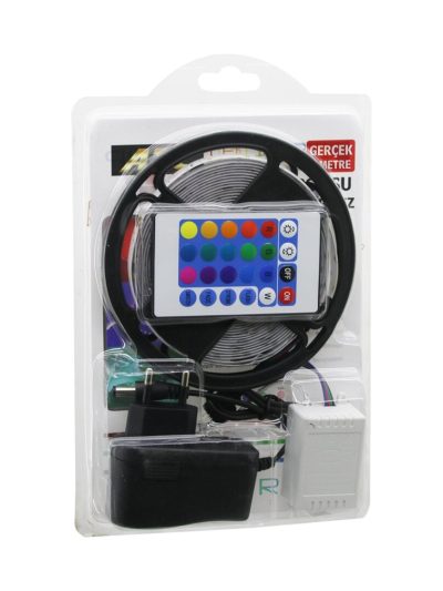 Atc Led Strip El-07-rus-k 5mt Kumandali - Adaptörlü Rgb Renkli̇ Şeri̇t Led Ip65su Geçi̇rmez Smd2835