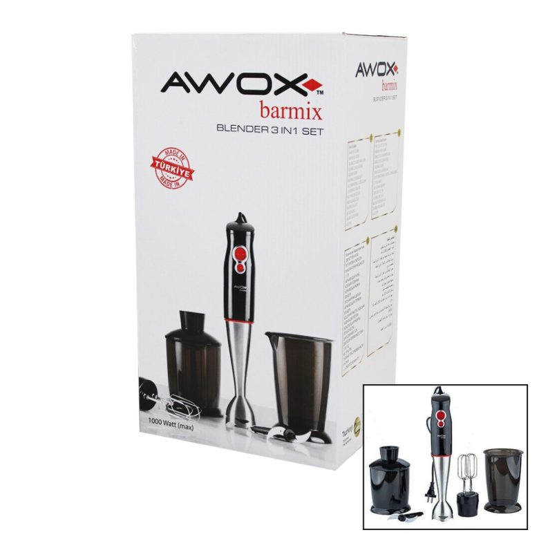 Awox Barmi̇x 3i̇n1 Blender Seti̇ Çeli̇k 2li̇ Mi̇kser Çeli̇k Rondo Biçak Çeli̇k 4 Kanatli Biçak 1000 - Görsel 2