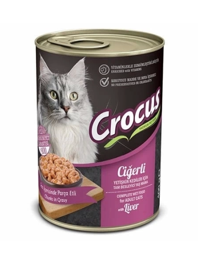 Crocus Ciğerli Yetişkin Kedi Yaş Maması 400 Gr