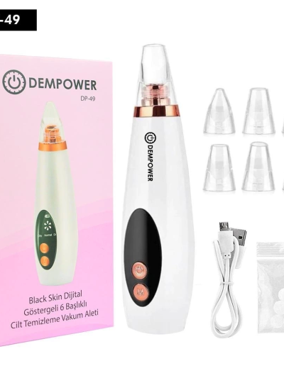 Dempower Black Skin Dijital Göstergeli 6 Başlıklı Cilt Temizleme Vakum Aleti