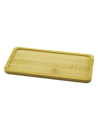 Di̇kdörtgen Ahşap Bambu Yağdanlik Altlik Mi̇ni̇ Tepsi̇ 20x10x0.8cm