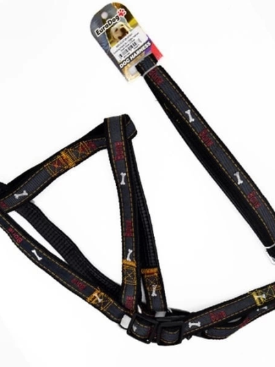Euro Dog Köpek Uzatma Tasması Ve Göğüs Tasması Takımı Siyah 25 Mm 120 Cm