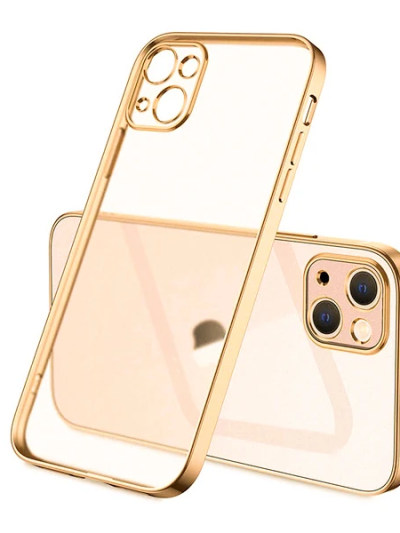 Iphone 13 Mini Renkli Kenar Şeffaf Kılıf Kamera Korumalı Silikon Kılıf-