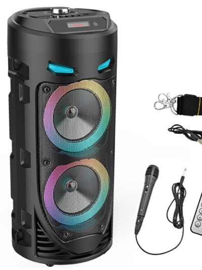 Ally Zqs4239 Mikrofonlu Taşınabilir Dev Speaker Led Işıklı Bluetooth Hoparlör - 4inc28w2 1800mah-