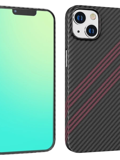 Hoco Iphone 14 6.1 Kılıf Kevlar Texture Darbe Emici Telefon Kılıfı-