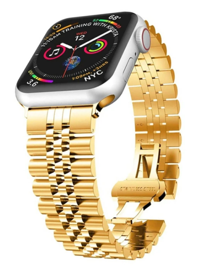 Ally Apple Watch 7-8 41mm 6-5-4 40mm Kayış Kordon Paslanmaz Çelik 3-2-1 38mm-