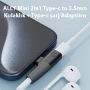 Ally Mini 2in1 Type-c To 3.5mm Kulaklık Type-c Şarj Adaptöru-