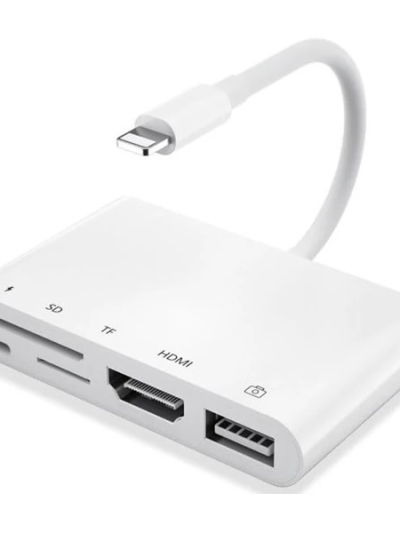 Ally 5in1 Lightning Hdmi Dijital Av Adaptör Otg Usb Hub Kamera Tf Sd Okuyucu-