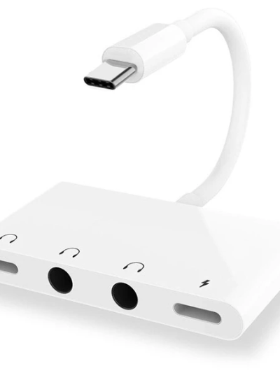 Ally Andriod Usb Type C 4in1 Otg Ses Adaptörü Çift Dc 3.5mm Jack-