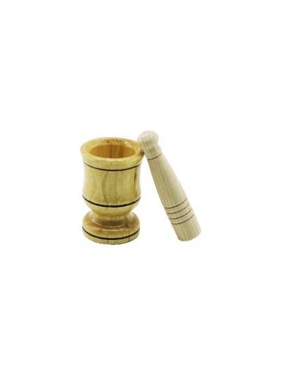 Küçük Boy Ahşap Havan Sarimsak Dövecek Ç: 6cm--d: 4cm--y: 8.8cm Fi̇leli̇ Ambalaj