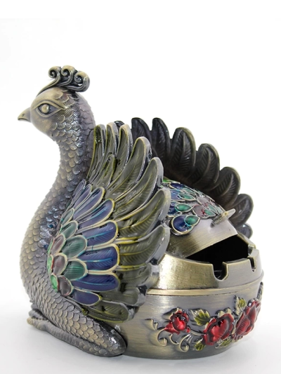 Metal Tavuskuşu Figürü Küllük Alk1663