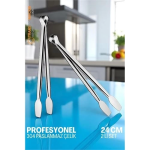 Mutfak Maşası - Mangal Barbekü Maşası - Izgara Maşası Tava Maşası Çelik 24 Cm