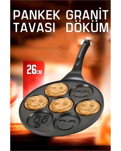 Pankek Tavası Granit Döküm Emoji