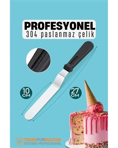Pasta Spatulası Profesyonel 304 Paslanmaz Çelik 27 Cm