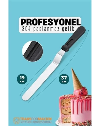 Pasta Spatulası Profesyonel 304 Paslanmaz Çelik 37 Cm