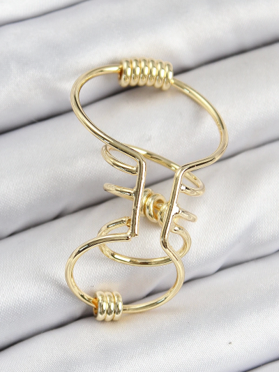 Pirinç Halkalı Model Gold Renk Kıkırdak Küpe