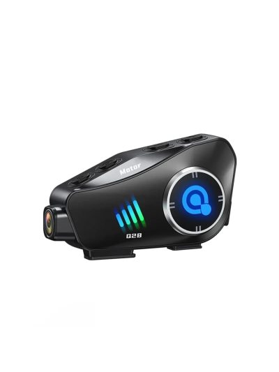 Q28 Motosiklet Kask Bluetooth Kulaklık 1080p Kamera Interkom Kulaklık Su Geçirmez Intercom