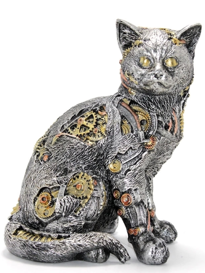 Steampunk Polyester Kedi Figürü Alk2454