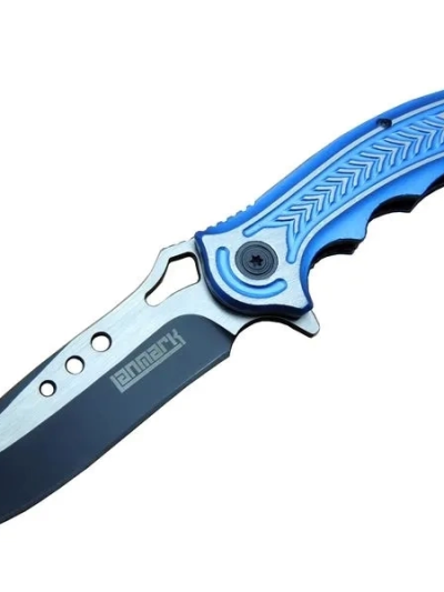 T60b Kamp Çakı 20 Cm - Mavi Sap, Otomatik, Kemerlikli