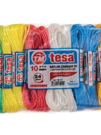 Temsan 10 Metre Naylon Çamaşır İpi 24lü